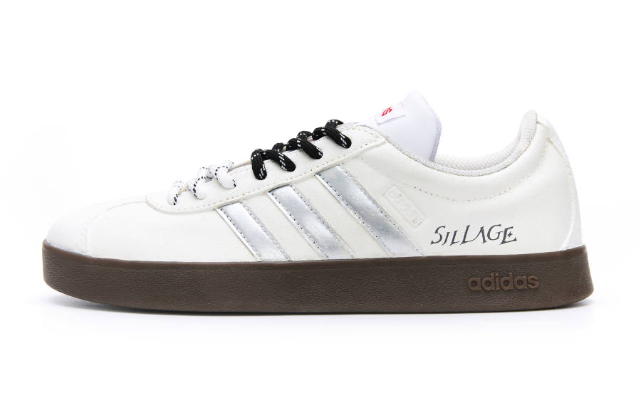 Adidas Adidas VL COURT 2.0 Moon Iridescent Abrasion Resistant Abrasion Resistant Low top Skateboard Shoes Unisex White