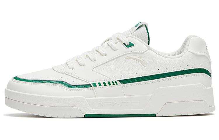 Anta Slip Resistant Cushioning Abrasion Resistant Low top Skateboard Shoes Men's Ivory White Turquoise