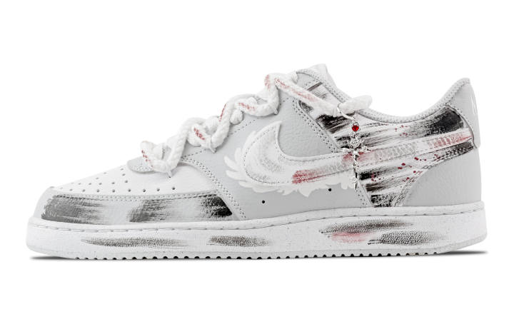 Nike Nike Court Vision Cross Landscape Abrasion Resistant Low top Skateboard Shoes Men's Light Gray