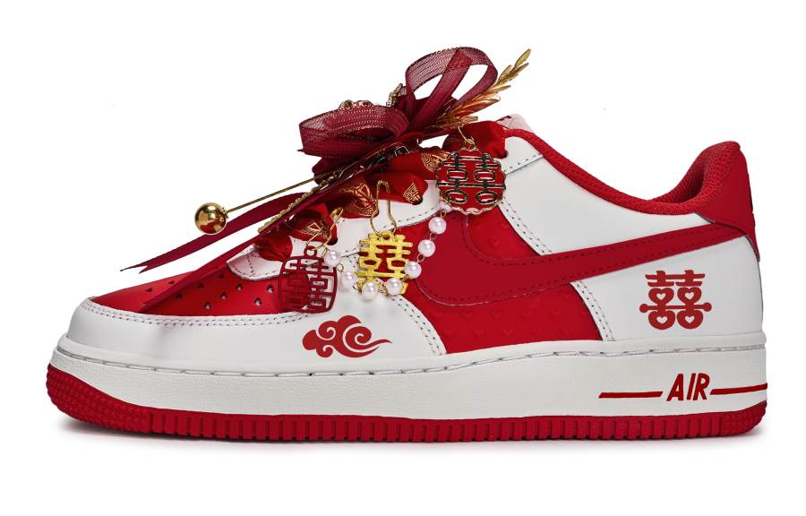 Nike Nike Air Force 1 811 Manufacturing, Tangshe United Hearts Low top Skateboard Shoes Unisex Red White Gold
