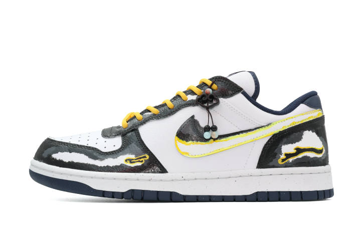 Nike Nike Big Synthetic Leather Cushioning, Wear Resistant Low top Skateboard Shoes Men's Black Gold