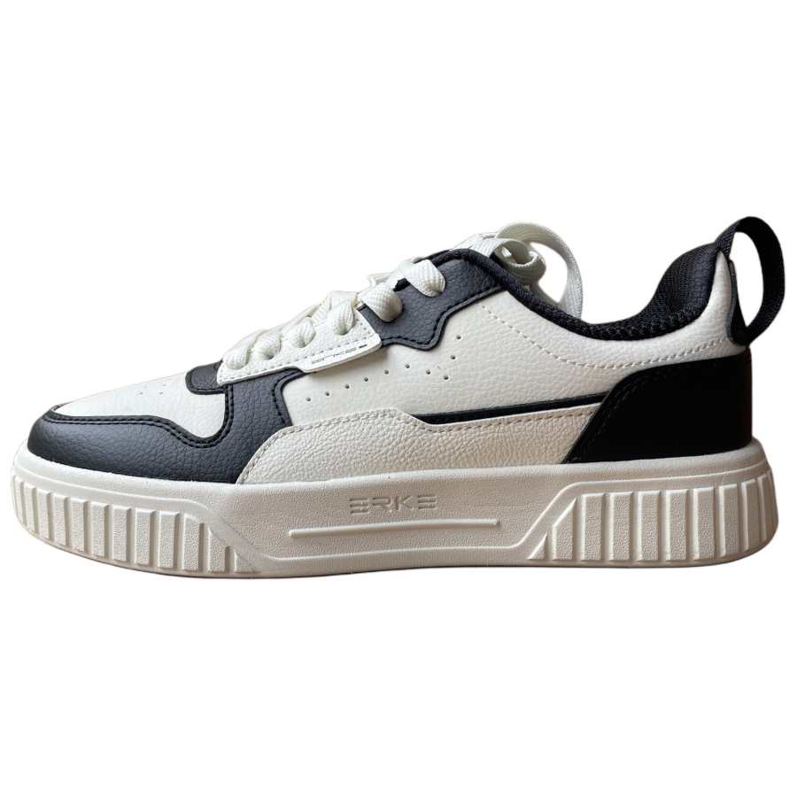 Erke Synthetic Leather Low top Skateboard Shoes Women's Black White