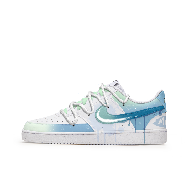 Nike Nike Court Vision 1 Slip Resistant Abrasion Resistant Low top Skateboard Shoes Men's Blue Green White