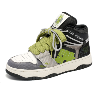 OFF-WIERAH OFF WIERAH Slip Resistant Abrasion Resistant High top Skateboard Shoes Unisex