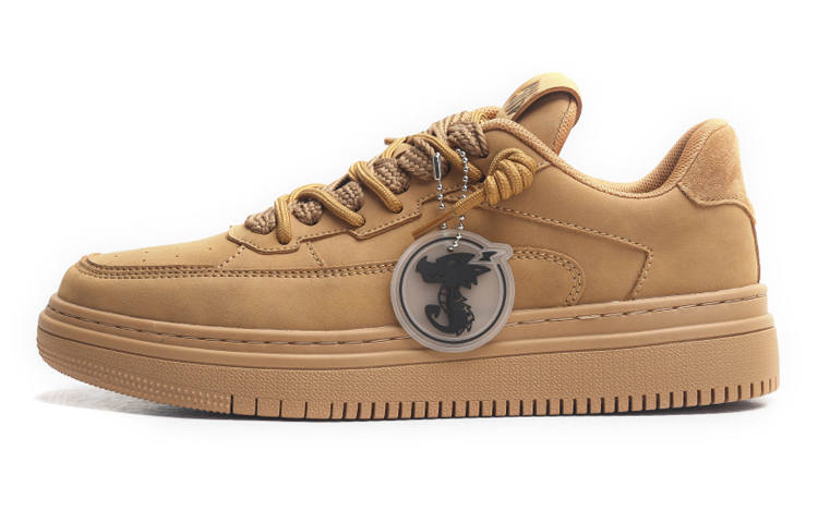 Jifffly Slip Resistant Abrasion Resistant Low top Skateboard Shoes Unisex Wheat