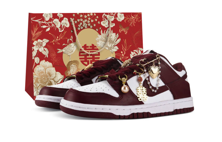 Nike Nike Dunk Wear resistant And Lightweight Low top Skateboard Shoes Unisex Burgundy
