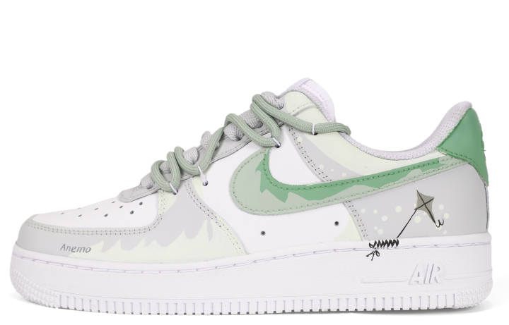 Nike Nike Air Force 1 Low top Skateboard Shoes Unisex Gray Green