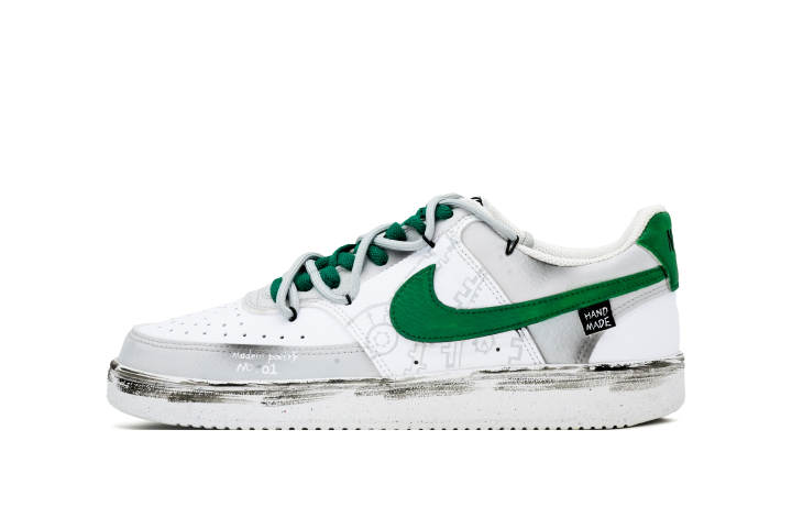 Nike Nike Court Vision 1 Slip Resistant Low top Skateboard Shoes Men's White Green