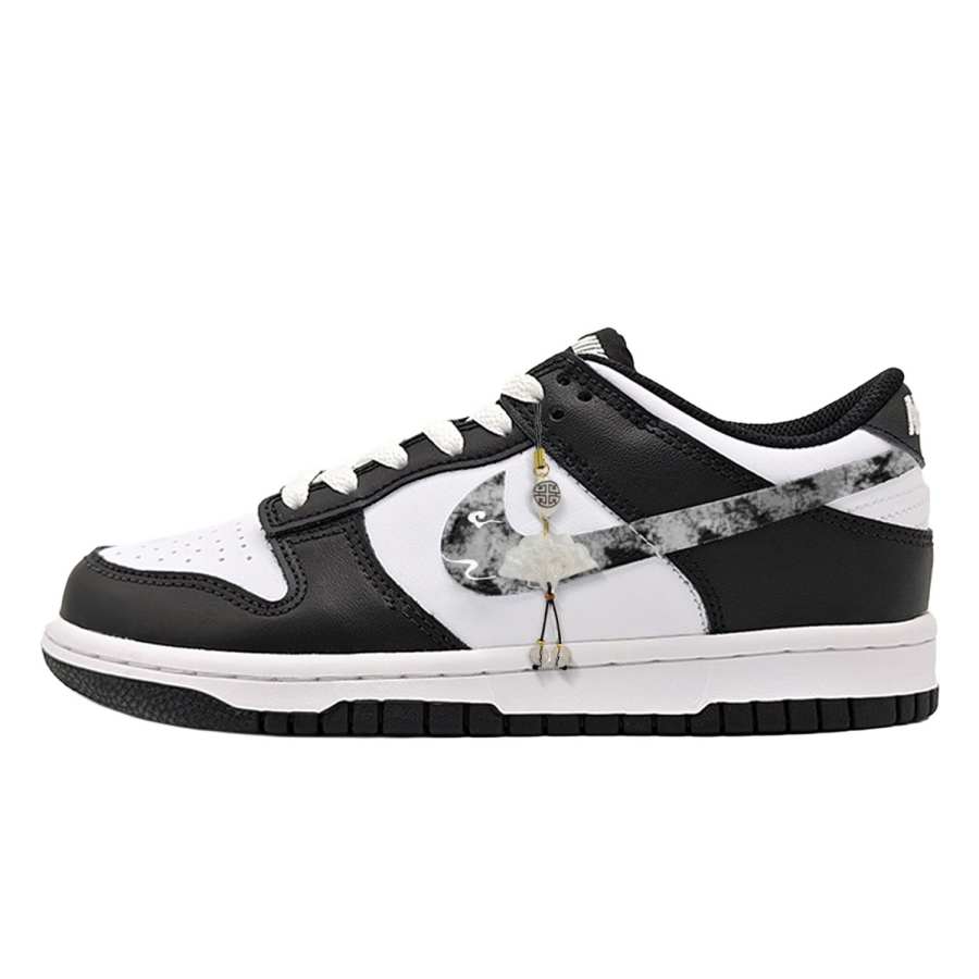 Nike Nike Dunk Ink Wash Painting Synthetic Leather Abrasion Resistant Low top Skateboard Shoes Women's Black
