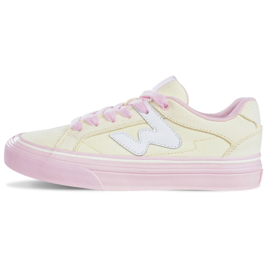 Ollieskate Abrasion Resistant Balance Low top Skateboard Shoes Unisex Beige Pink