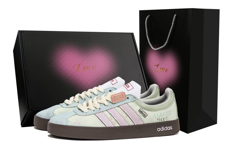Adidas Neo VL Court Lifestyle Skateboard Shoes Unisex Low Top Green/Blue/Pink