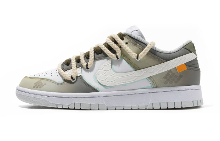 Nike Nike Dunk Year Of The Snake, Jungle Snake Shadow Low top Skateboard Shoes Unisex White Gray Brown