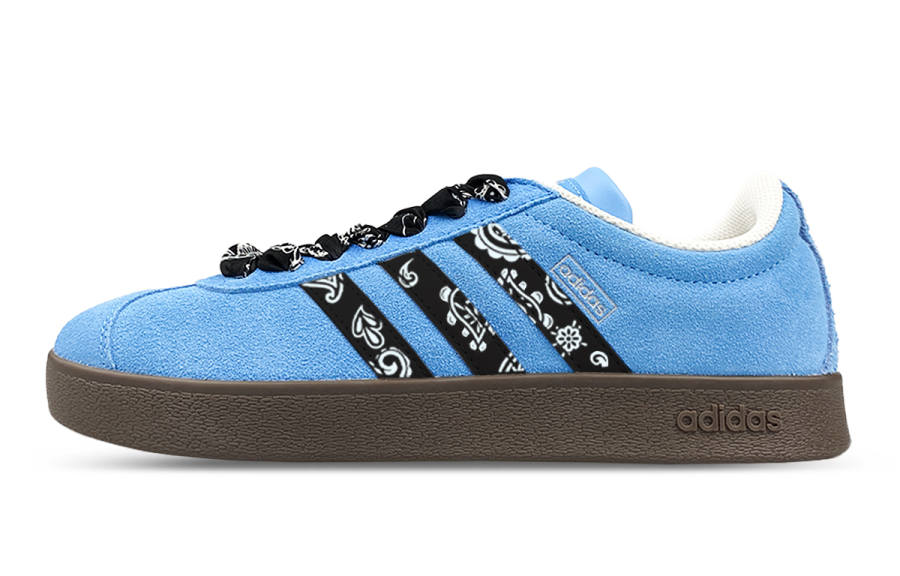 Adidas Adidas Vl Court Impact Resistance Quick Dry Low top Skateboard Shoes Unisex Blue Black