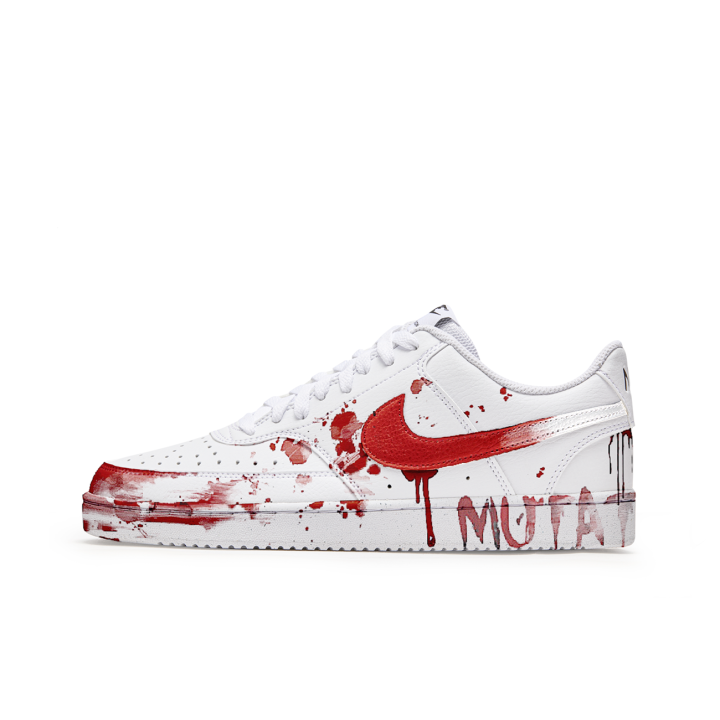 Nike Nike Court Vision 1 Slip Resistant Abrasion Resistant Low top Skateboard Shoes Men's Red White