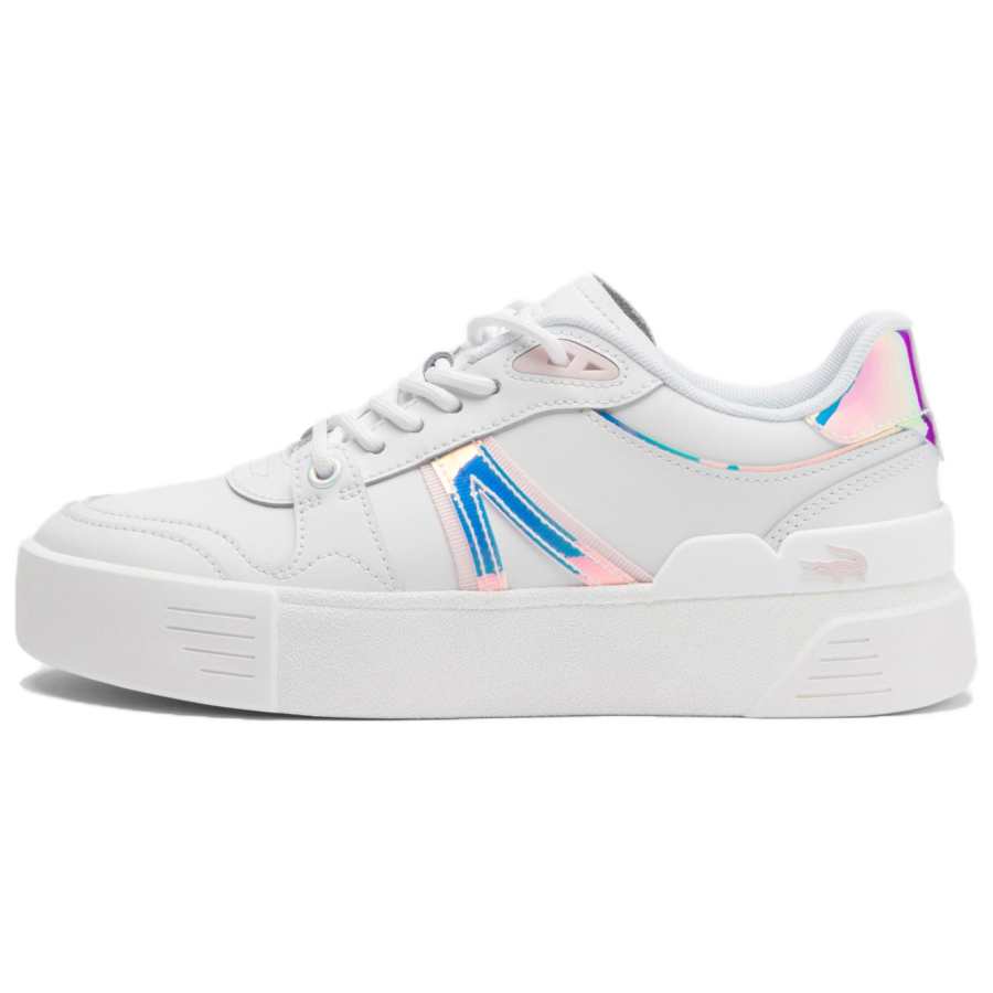 LACOSTE L002 Evo Leather Low top Skateboard Shoes Women's White Pink