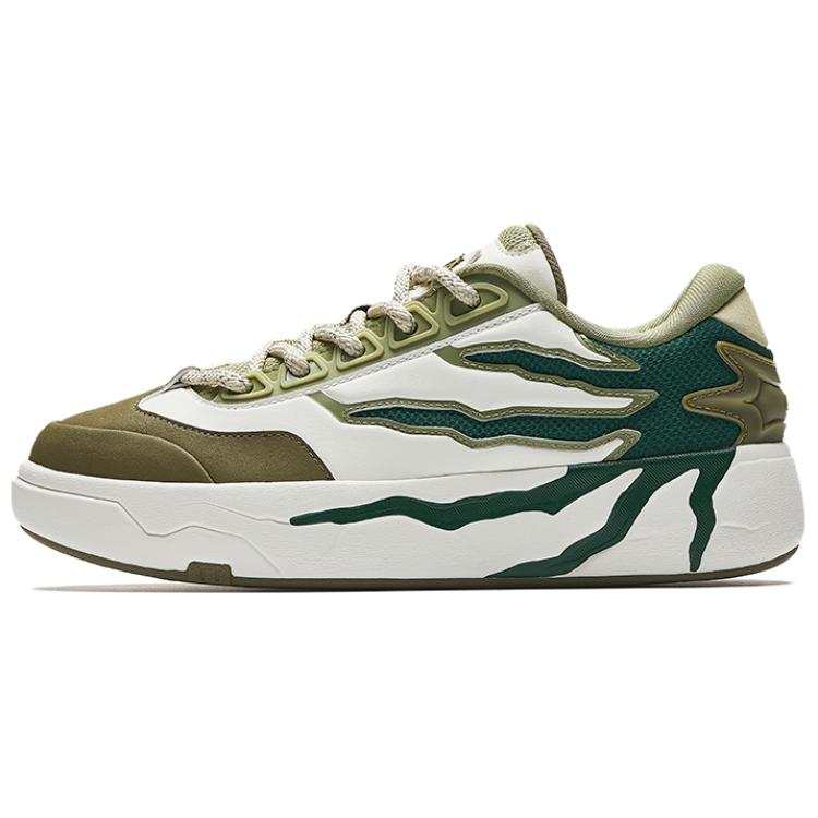 Anta Wear resistant And Lightweight Low top Skateboard Shoes Men's Ivory White Tremella Fissilis Green