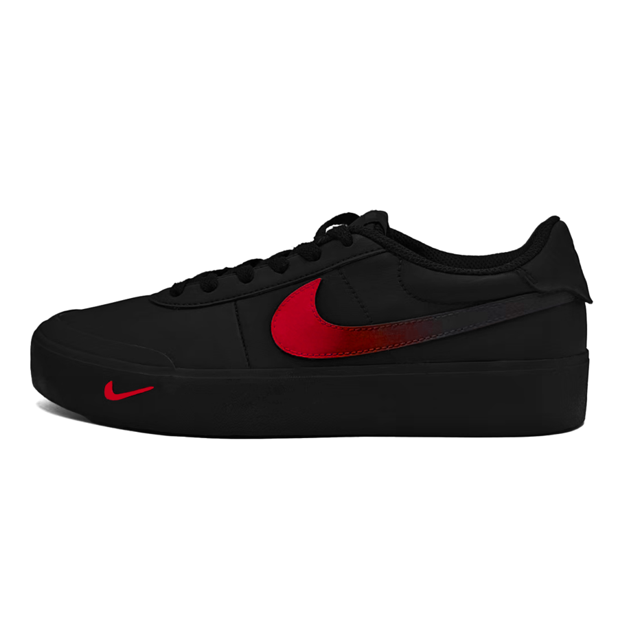 Nike Nike Court Shot Red Crystal Slip Resistant Lightweight Non slip Lightweight Low top Skateboard Shoes Unisex Black Red