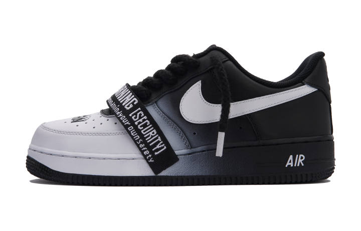 Nike Nike Air Force 1 White Phosphorus Low top Skateboard Shoes Unisex Black White