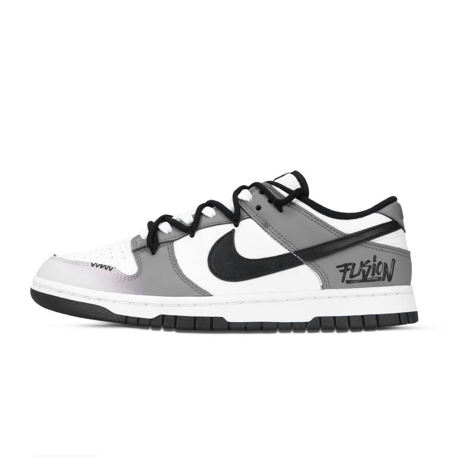 Nike Nike Dunk Paisley Abrasion Resistant Abrasion Resistant Low top Skateboard Shoes Unisex White Gray Black