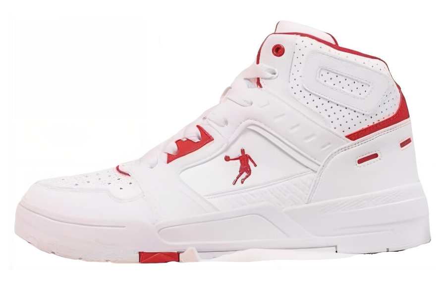 QIAODAN Mid top Skateboard Shoes Men's White Red