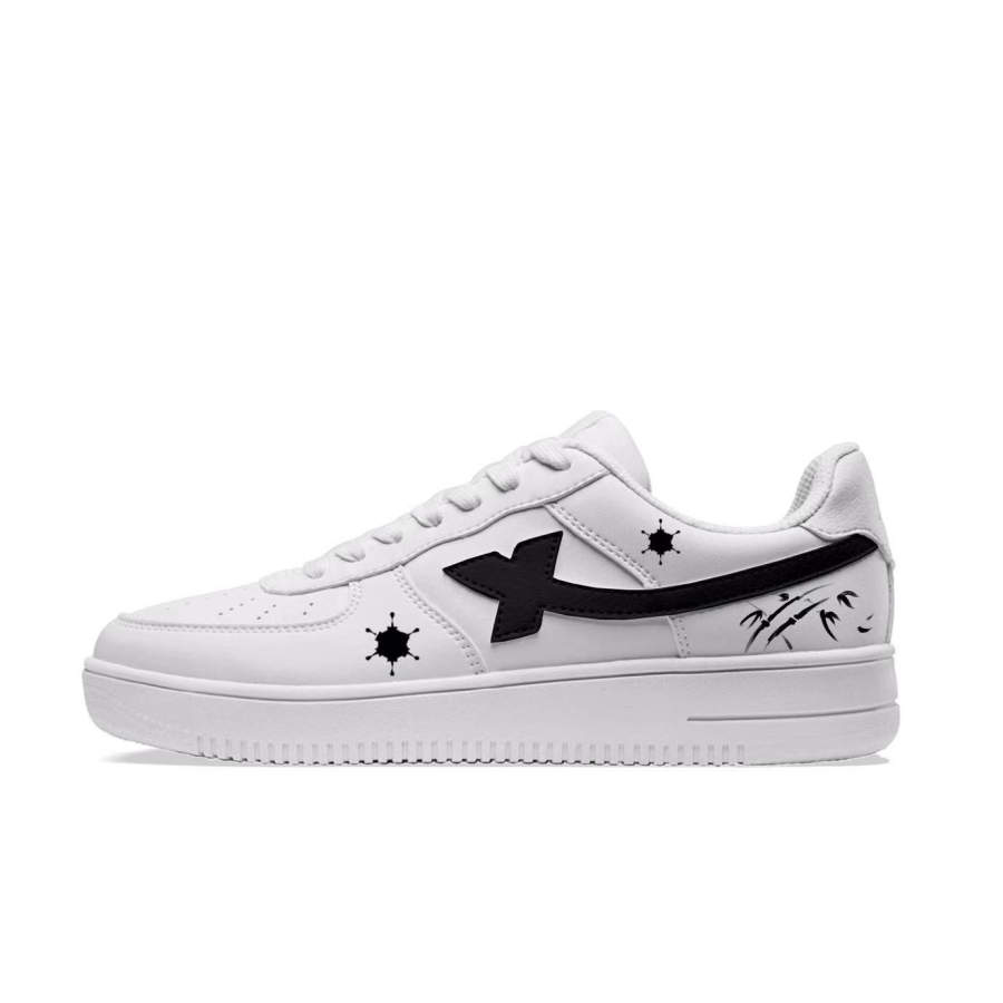 XTEP Air Force 1 Abrasion Resistant Slip Resistant Coverage Low top Skateboard Shoes Unisex White
