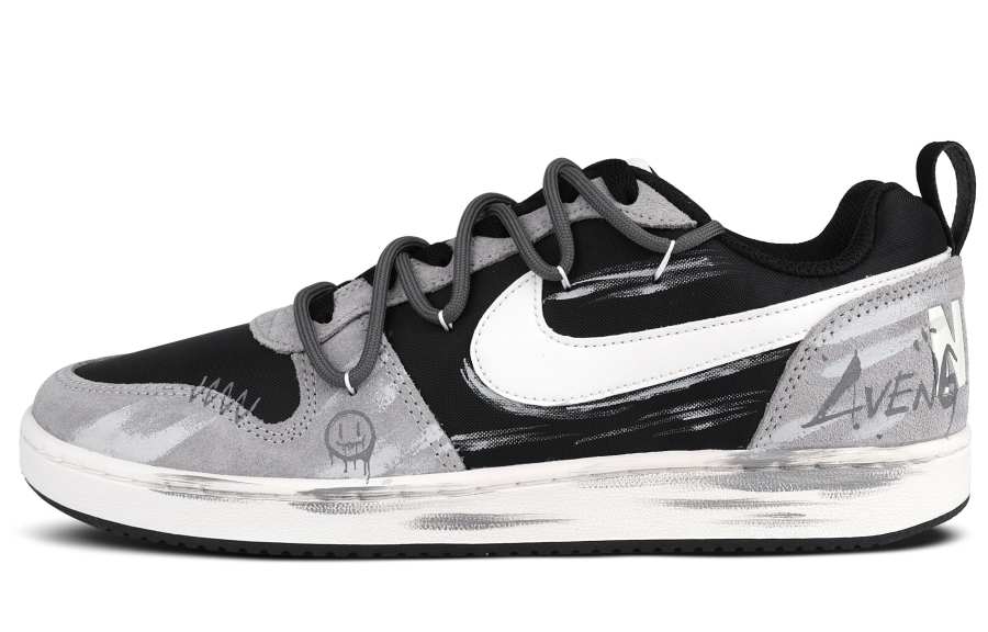 Nike Nike Court Borough Abrasion Resistant Low top Skateboard Shoes Men's Black Gray