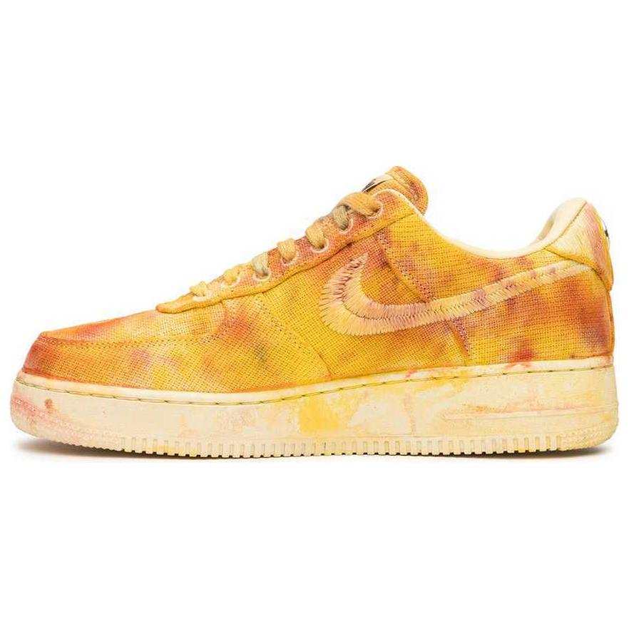 Nike Stussy x Nike Air Force 1 Hand Dyed Los Angeles Low top Skateboard Shoes Unisex Yellow