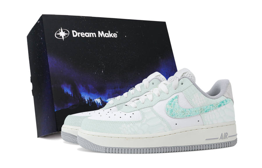 Nike Nike Air Force 1 Dance Of The Green Vine, Black Box Slip Resistant Abrasion Resistant Low top Skateboard Shoes Women's
