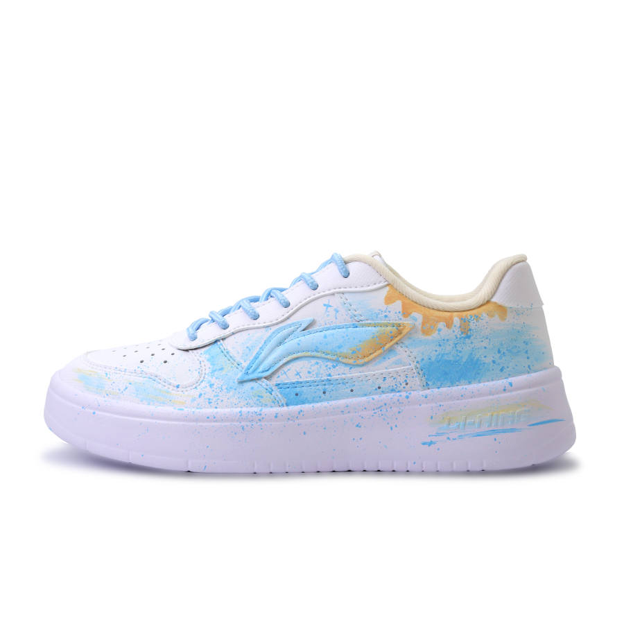 Li-Ning Li Ning Floating Boat Abrasion Resistant Lightweight Breathable Low top Skateboard Shoes Unisex White Blue Yellow