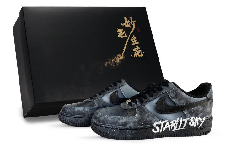 Nike Nike Air Force 1 Aurora Moon Shadow Abrasion Resistant Low Top Skateboard Shoes Unisex Black White Gray