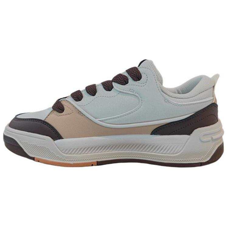 Erke Synthetic Leather Comfortable And Trendy Non slip Lightweight Low top Skateboard Shoes Women's Gray Brown Pink