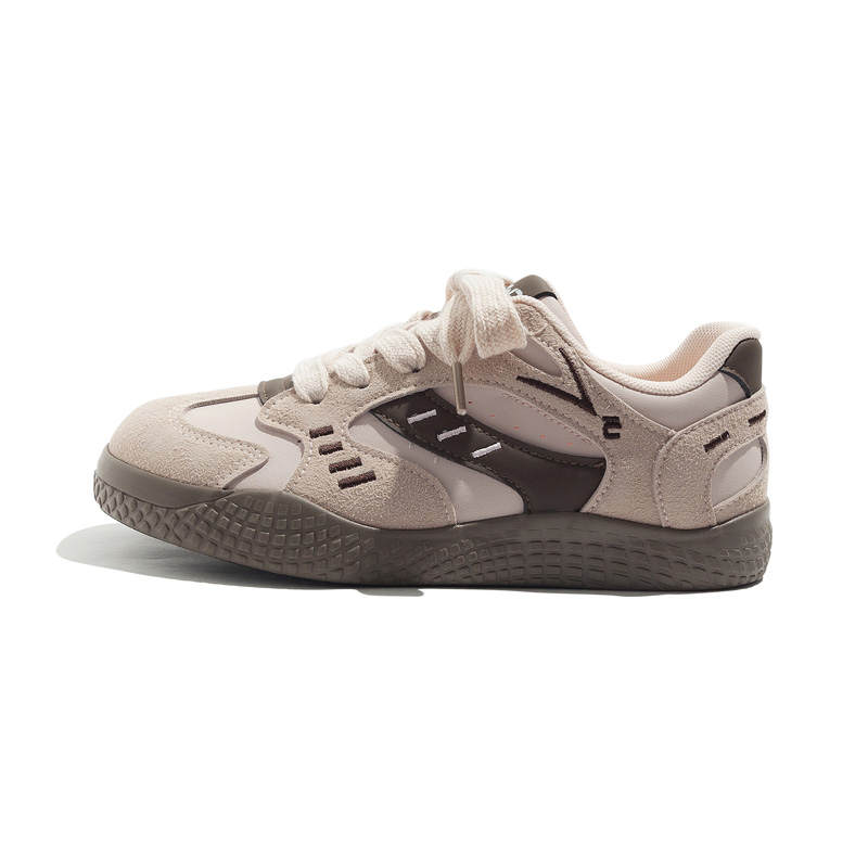 MEAKKEA Coverage Abrasion Resistant Balance Lightweight Low top Skateboard Shoes Women's Pink Brown