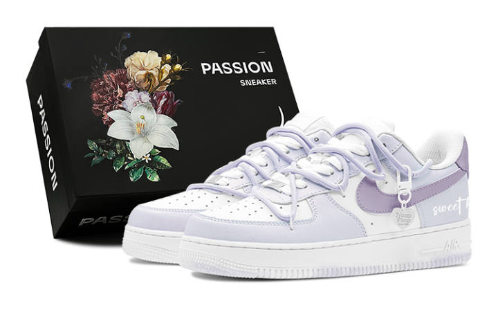 Nike Nike Air Force 1 Low top Skateboard Shoes Women's White Purple