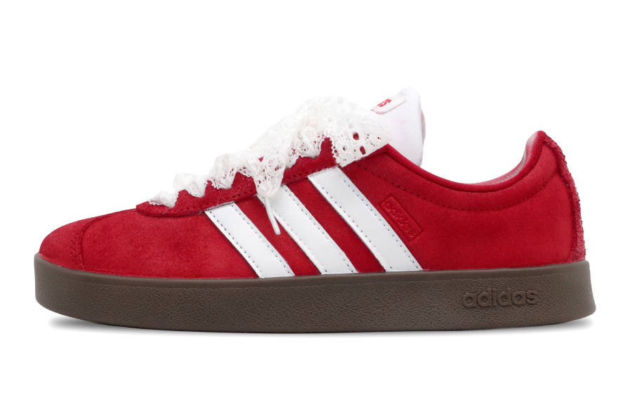 Adidas Adidas VL COURT 2.0 Abrasion Resistant Low top Skateboard Shoes Unisex Red White