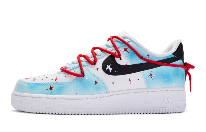 Nike Nike Air Force 1 Low top Skateboard Shoes GS Blue White Red Black