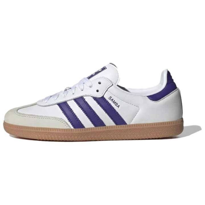 Adidas Adidas Samba OG Leather Low top Skateboard Shoes Women's White Blue