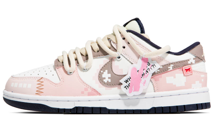 Nike Nike Dunk Low Pink Pixel Slip Resistant Abrasion Resistant Slip Resistant Abrasion Resistant Low top Skateboard Shoes