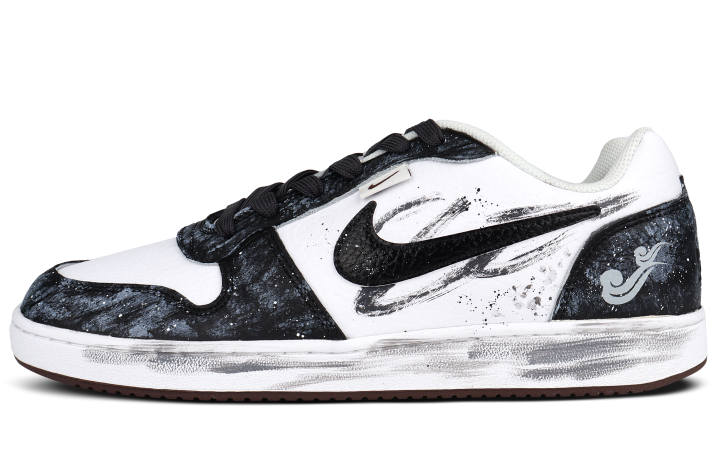 Nike Nike EBERNON Abrasion Resistant Abrasion Resistant Low top Skateboard Shoes Men's Black White