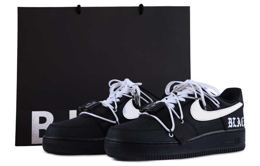 Nike Nike Air Force 1 07 Air Force 1 Pu Abrasion Resistant Balance Low top Skateboard Shoes Women's Black White