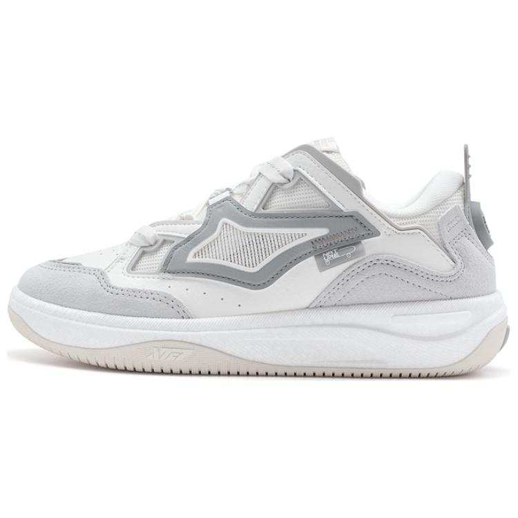 XTEP Qilang Abrasion Resistant Abrasion Resistant Low top Skateboard Shoes Women's Gray White