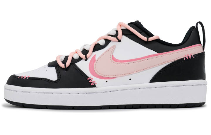 Nike Nike Court Borough Leather Non slip Lightweight Low top Skateboard Shoes GS Black Pink