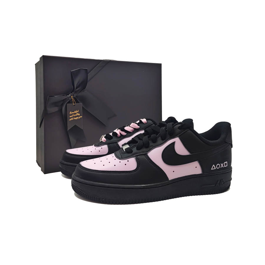 Nike Nike Air Force 1 Berry Pink Rhythm FL Player Abrasion Resistant Low top Skateboard Shoes Unisex Black Pink