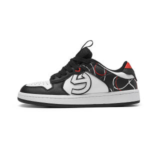 BladMaste Synthetic Leather Slip Resistant, Abrasion Resistant, Lightweight Low top Skateboard Shoes Unisex Black White