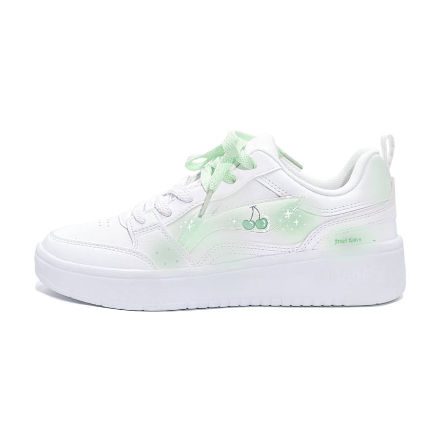 Li-Ning Li Ning Sycee Wear resistant And Lightweight Low top Skateboard Shoes Women's White Green