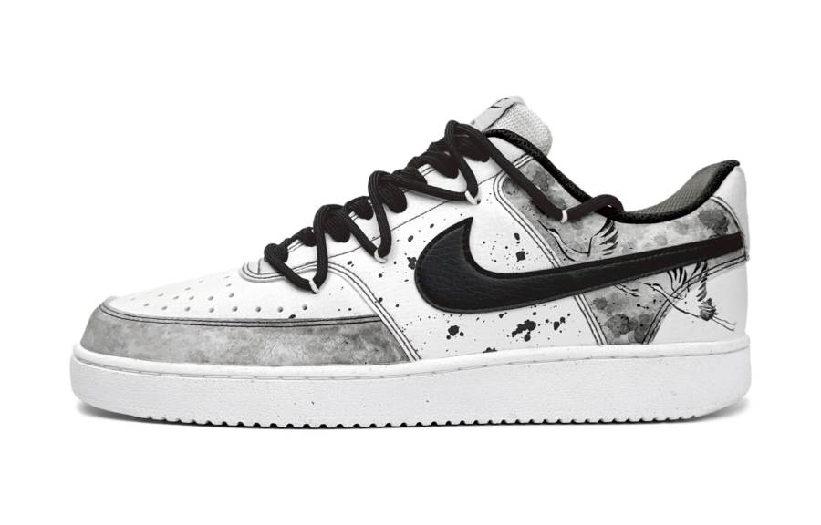 Nike Nike Court Vision 1 Low top Skateboard Shoes Men's Black White