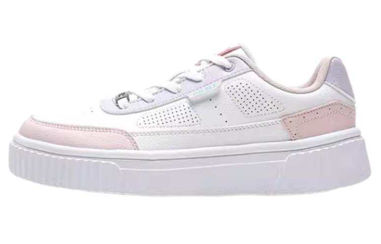 QIAODAN Coverage Abrasion Resistant Low top Skateboard Shoes Women's White Pink