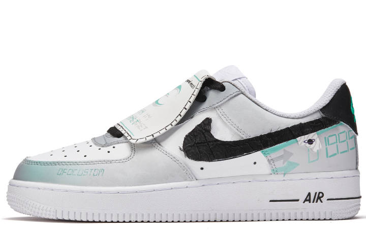 Nike Nike Air Force 1 Da Vinci Custom, Mint Ice Slip Resistant Quick Dry Abrasion Resistant Balance