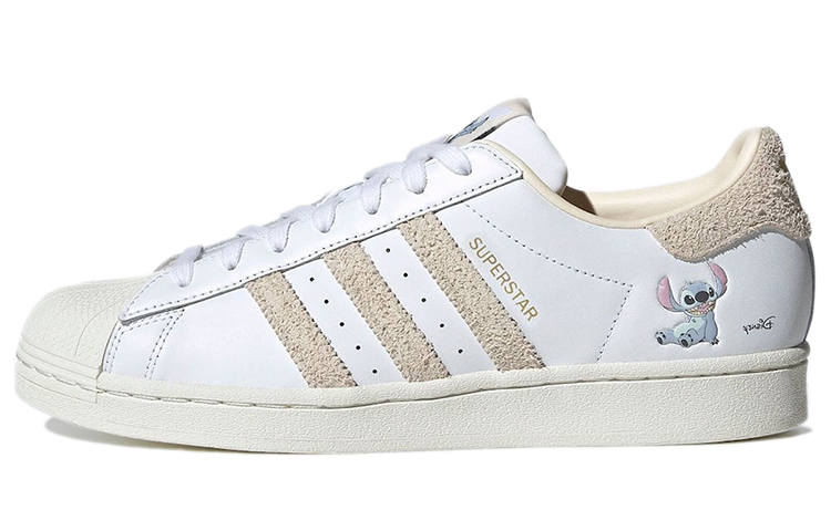 Adidas Originals x Lilo & Stitch SUPERSTAR Casual Abrasion Resistant Low top Skateboard Shoes Unisex Cloud White