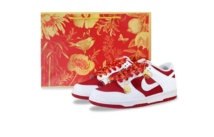 Nike Nike Dunk Abrasion Resistant Low top Skateboard Shoes Unisex Red White