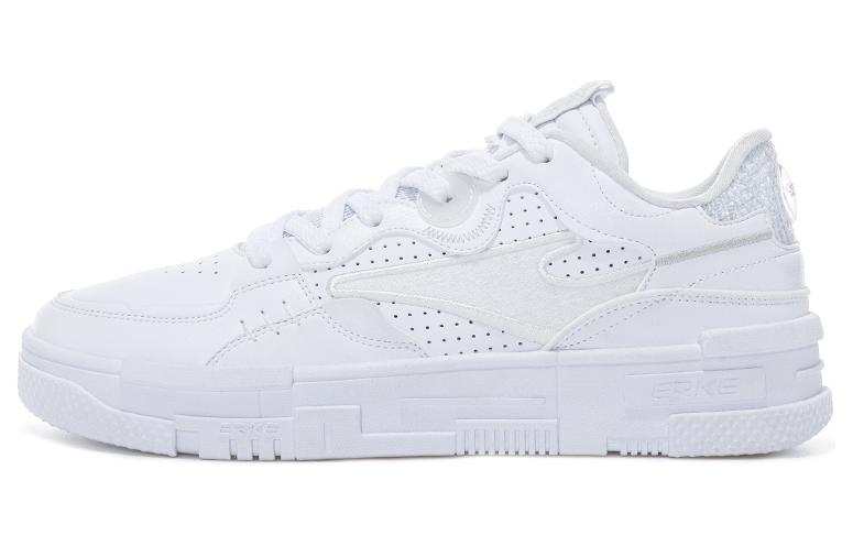 Erke Sports Life Collection Cushioning Abrasion Resistant Lightweight Low top Skateboard Shoes Men's White Gray